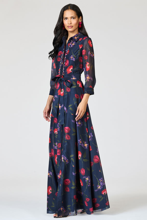 Sachin & Babi EMBELLISHED ADDISON GOWN - MIDNIGHT JARDIN