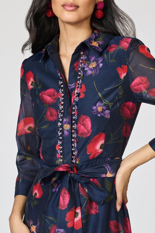 Sachin & Babi EMBELLISHED ADDISON GOWN - MIDNIGHT JARDIN