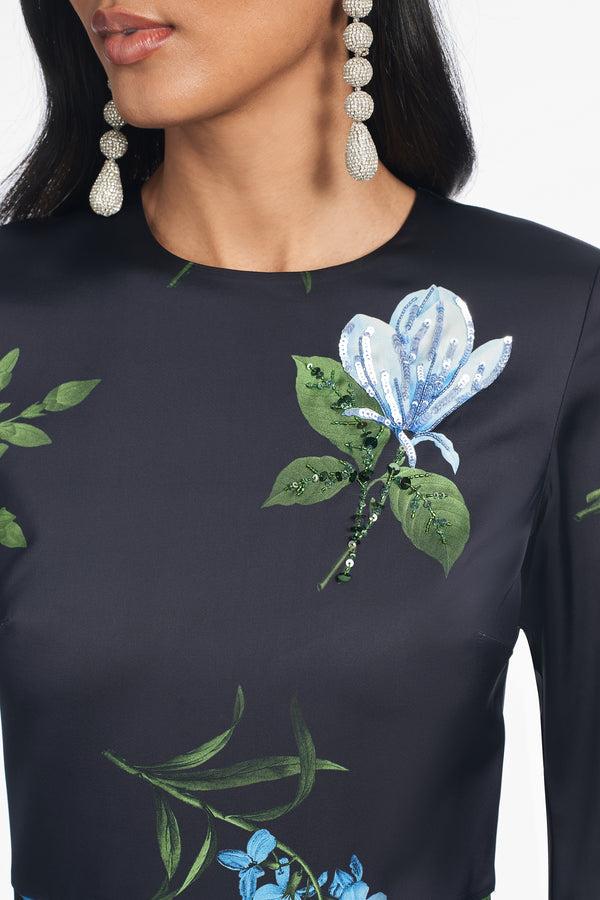 Sachin & Babi EMBELLISHED ALEX GOWN - NIGHT SKY BLUE OCULATA