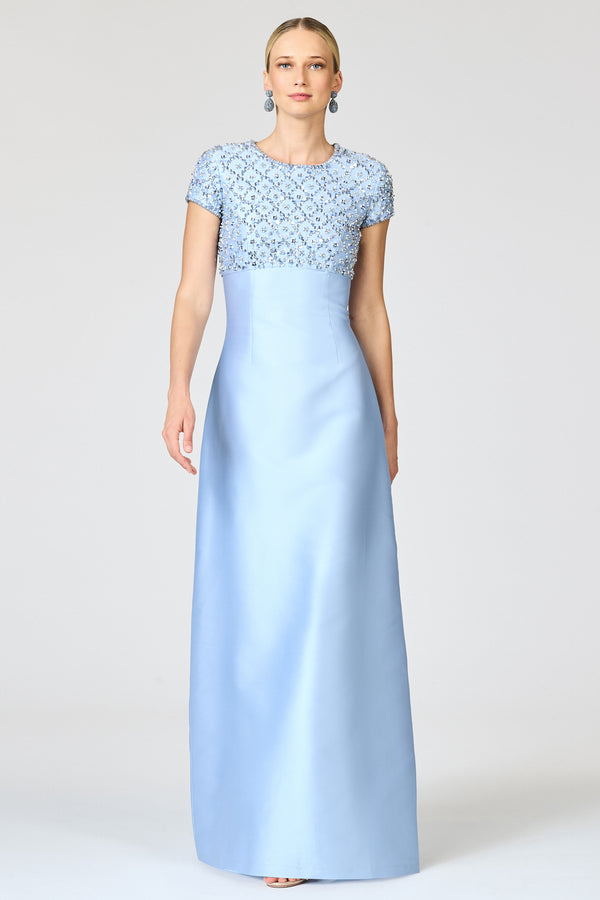 Sachin & Babi EMBELLISHED AMSTERDAM GOWN - GLACIAL BLUE