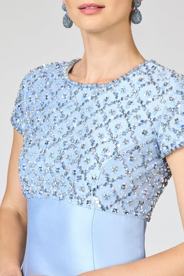 Sachin & Babi EMBELLISHED AMSTERDAM GOWN - GLACIAL BLUE