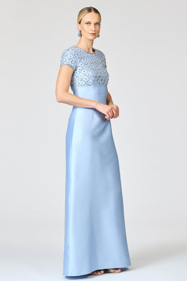Sachin & Babi EMBELLISHED AMSTERDAM GOWN - GLACIAL BLUE