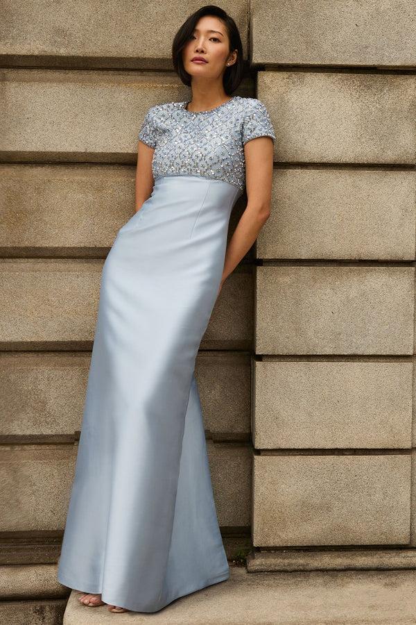 sachin & babi EMBELLISHED AMSTERDAM GOWN - GLACIAL BLUE