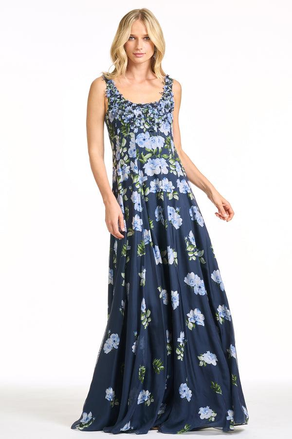 Sachin & Babi EMBELLISHED INDIRA GOWN - CORSAGE DEGRADE