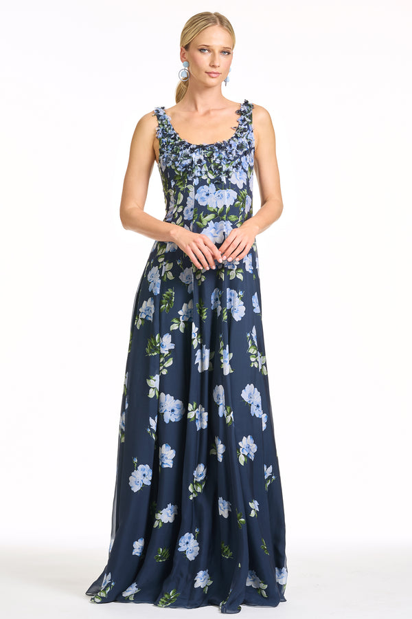 Sachin & Babi EMBELLISHED INDIRA GOWN - CORSAGE DEGRADE