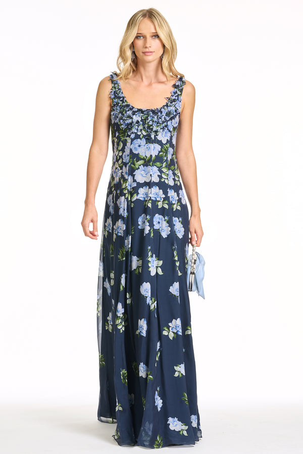 sachin & babi EMBELLISHED INDIRA GOWN - CORSAGE DEGRADE