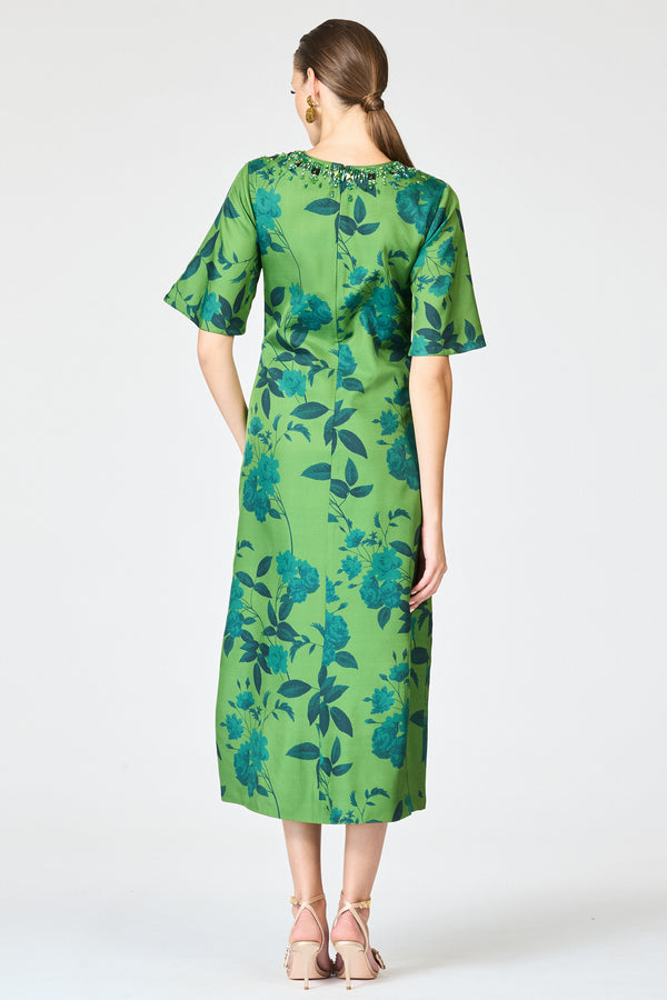 Sachin & Babi EMBELLISHED LEMIE DRESS - EMPRESS GREEN ROSES