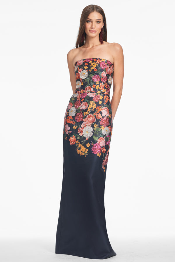 sachin & babi EMBELLISHED SABINE GOWN - MIDNIGHTS MAGIC BLOOMS