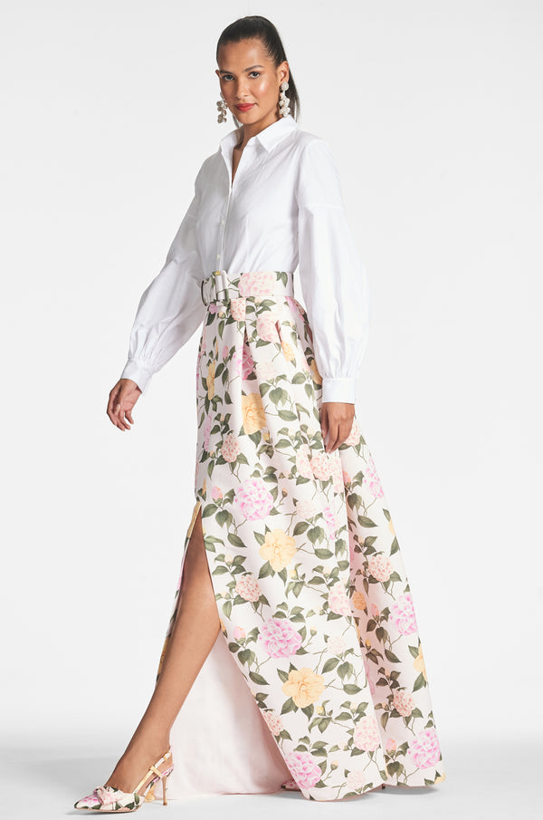 Sachin & Babi Florence Gown - White/Pink Lemonade Bouquet