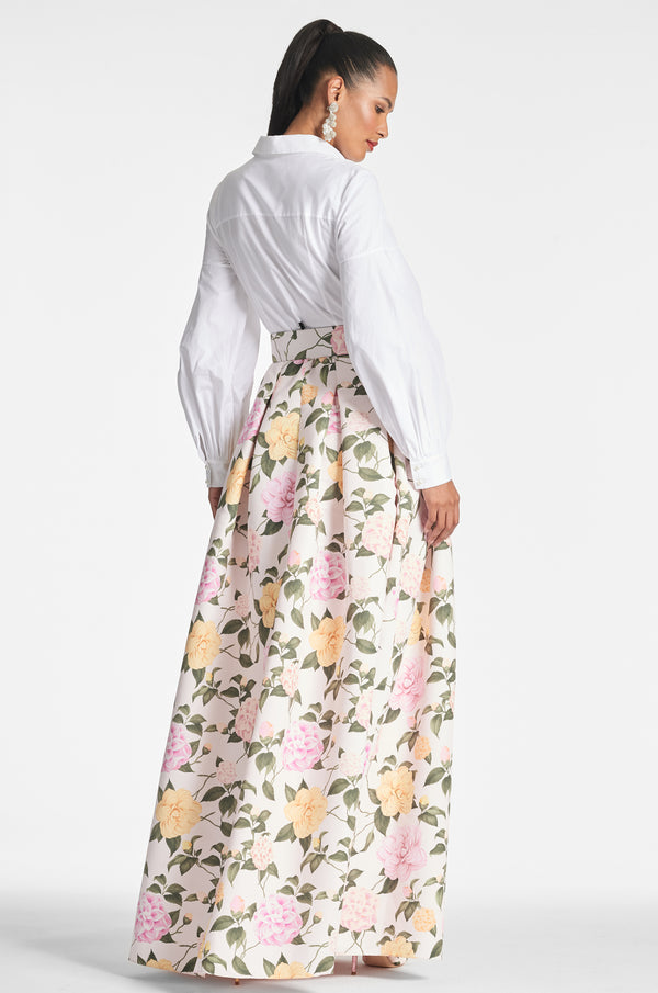 Sachin & Babi Florence Gown - White/Pink Lemonade Bouquet