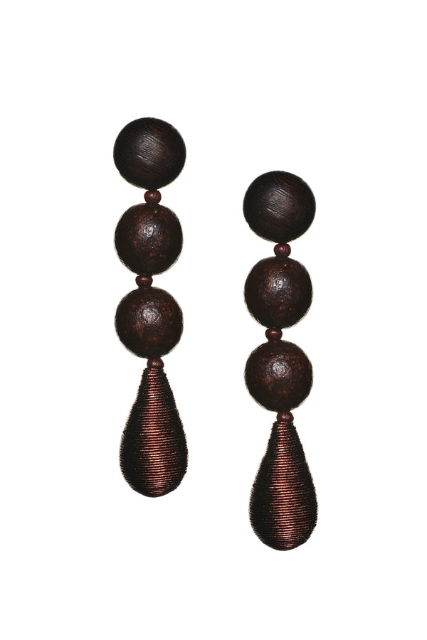 Sachin & Babi FRIDA EARRINGS - ROBLE WOOD/METALLIC BRONZE