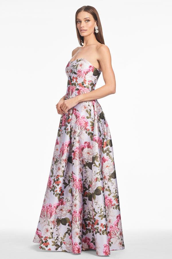 Sachin & Babi GIOVANNA GOWN - PERWINKLE AND PETALS - FINAL SALE