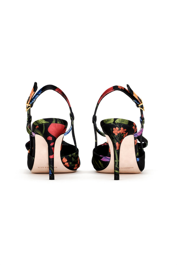 Sachin & Babi Lenox Obi-Bow Slingback - Noir Wildflower