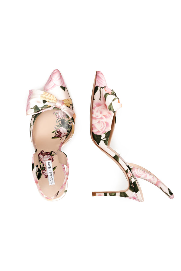 sachin & babi Lenox Obi-Bow Slingback - Pink Lemonade Bouquet