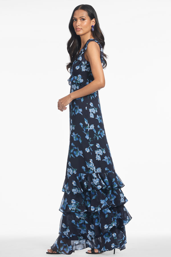 Sachin & Babi MAGDELAINE GOWN - POSEIDON VENETIAN PETAL