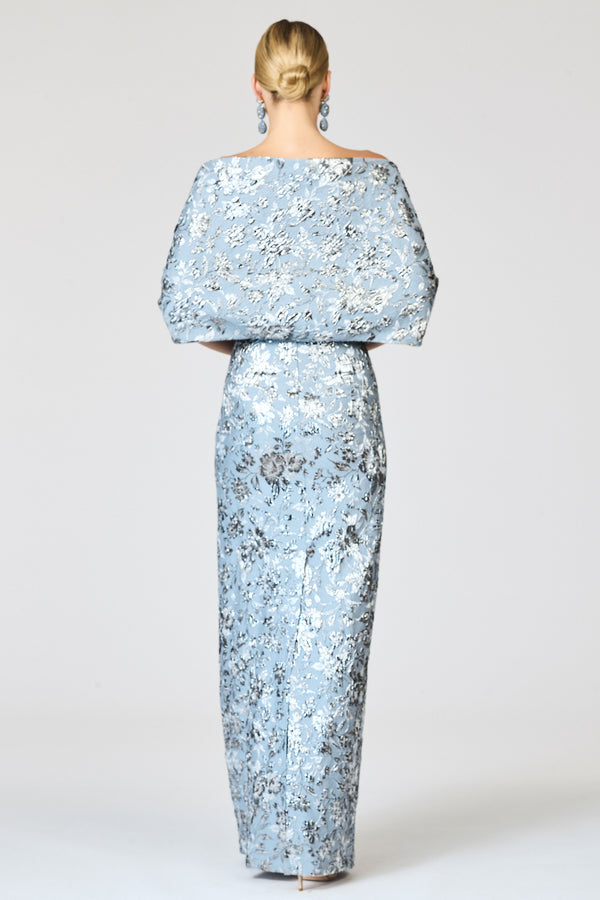 Sachin & Babi METALLIC CLOQUE HUG SHAWL - PEWTER GARDENS