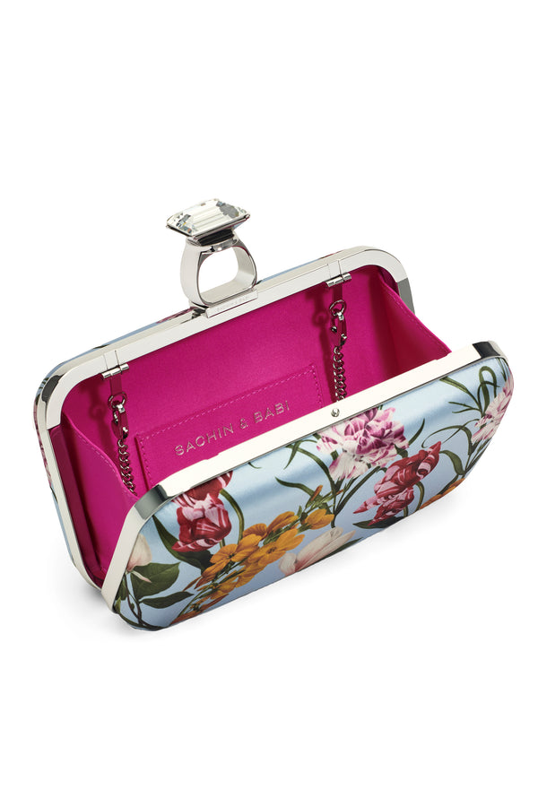 Sachin & Babi ON THE ROCKS CLUTCH - GLACIAL BLUE BLOSSOMS