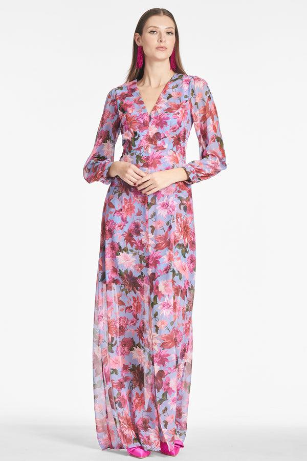 Sachin & Babi PENNY MAXI DRESS - PINK/PERIWINKLE DAHLIA - FINAL SALE
