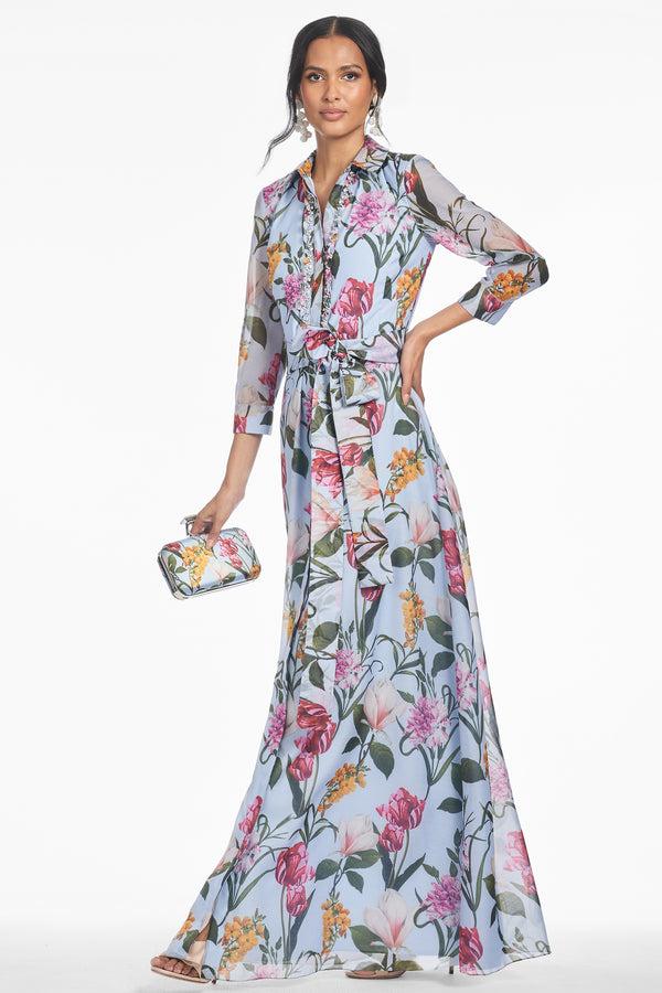 Sachin & Babi ADDISON GOWN - GLACIAL BLUE BLOSSOMS