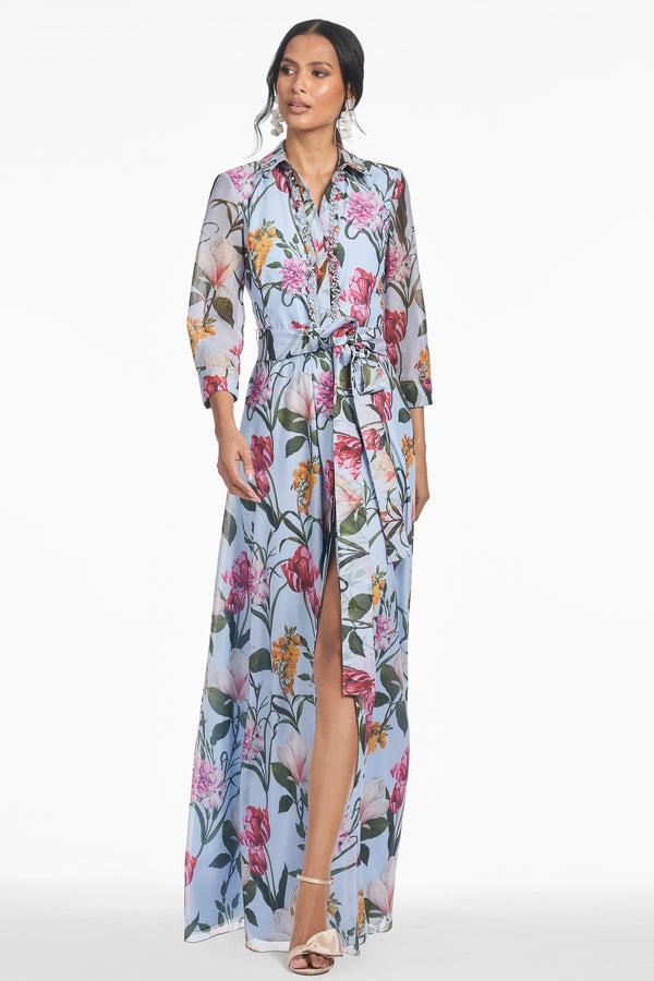 sachin & babi ADDISON GOWN - GLACIAL BLUE BLOSSOMS