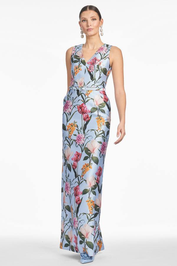 sachin & babi ADELLYN GOWN - GLACIAL BLUE BLOSSOMS