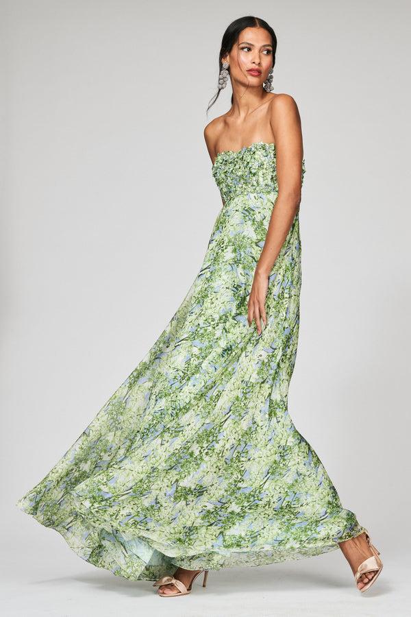 sachin & babi AMES GOWN - PERIDOT BOUQUET