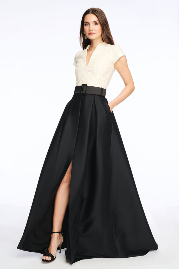 Sachin & Babi ARDEN GOWN - MOONLIGHT/BLACK