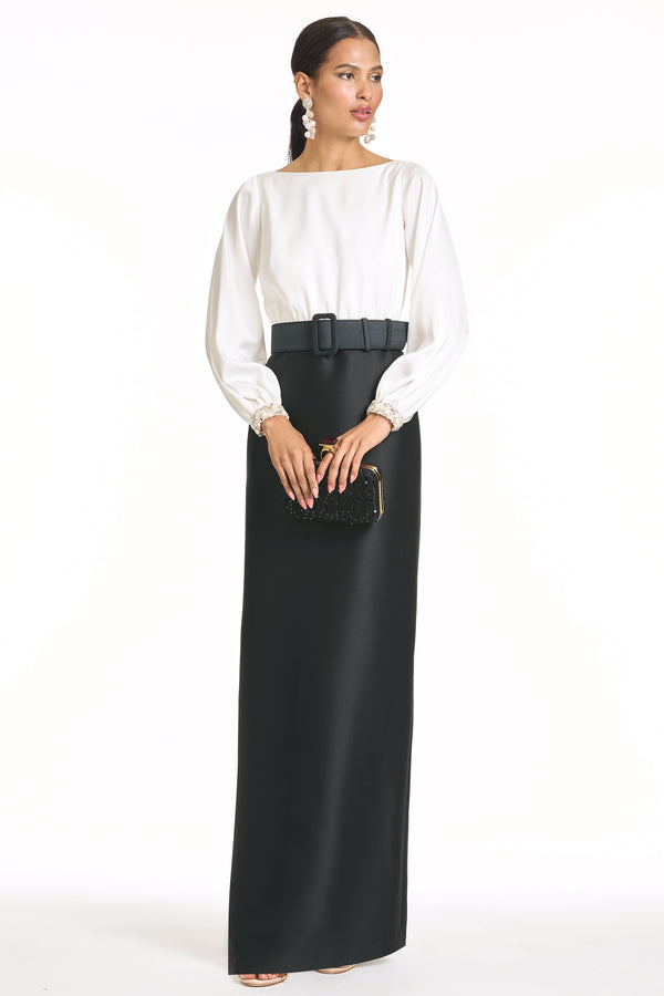 Sachin & Babi ASTOR GOWN - IVORY/BLACK