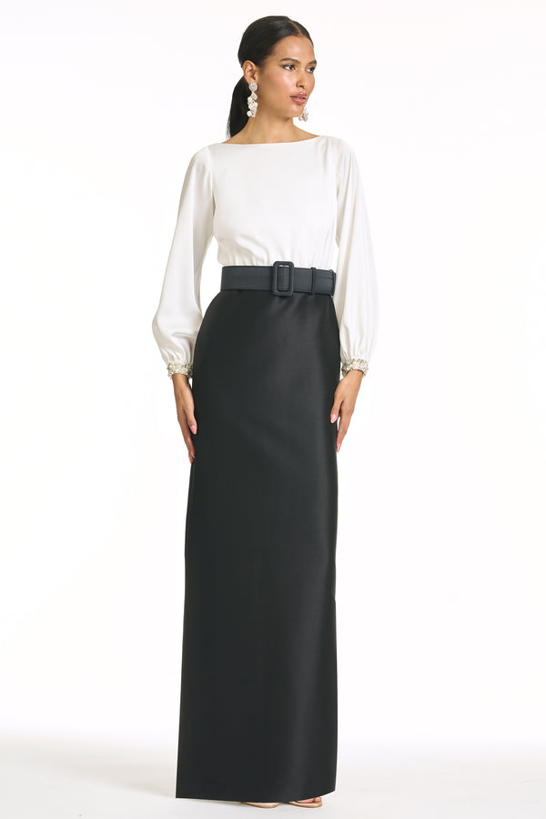 sachin & babi ASTOR GOWN - IVORY/BLACK