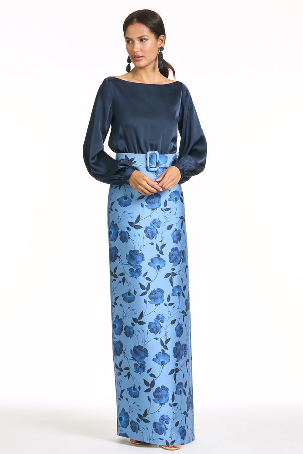 sachin & babi ASTOR GOWN - WILD STEEL ROSES