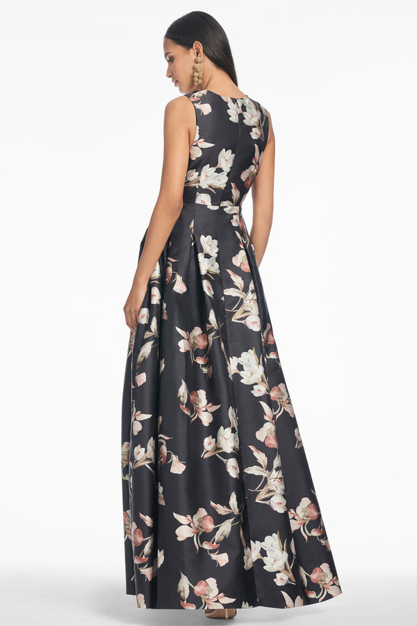 Sachin & Babi Brooke Gown - Black Venetia Petal