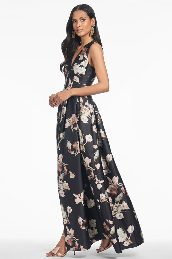 sachin & babi Brooke Gown - Black Venetia Petal