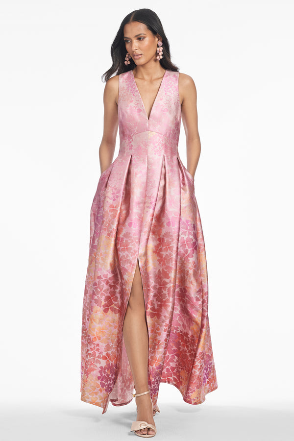 Sachin & Babi Brooke Gown - Light Sunset Hydrangea