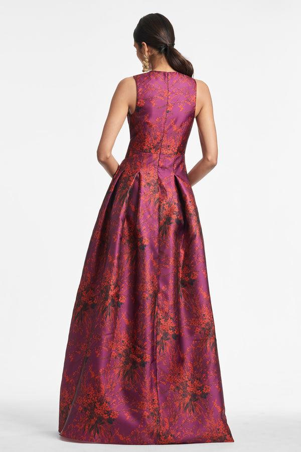 Sachin & Babi Brooke Gown - Raspberry Bouquet Multi