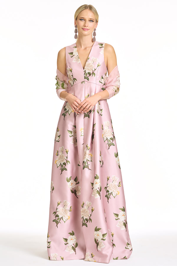 Sachin & Babi BROOKLYNNE GOWN - ROSE QUARTZ TEA ROSES