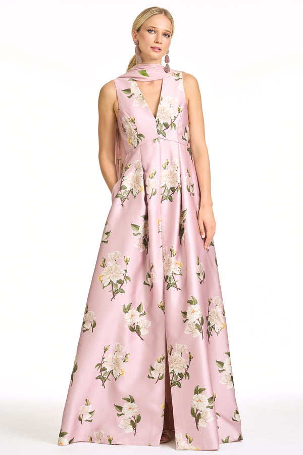 sachin & babi BROOKLYNNE GOWN - ROSE QUARTZ TEA ROSES