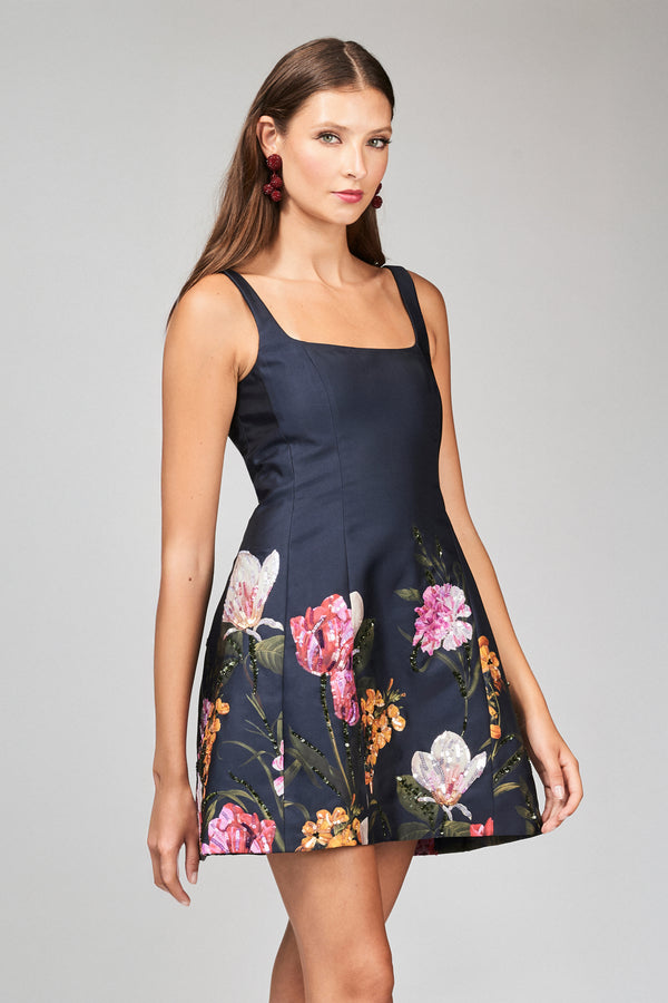 sachin & babi CAROLINE DRESS - DARK MIDNIGHT GARDEN