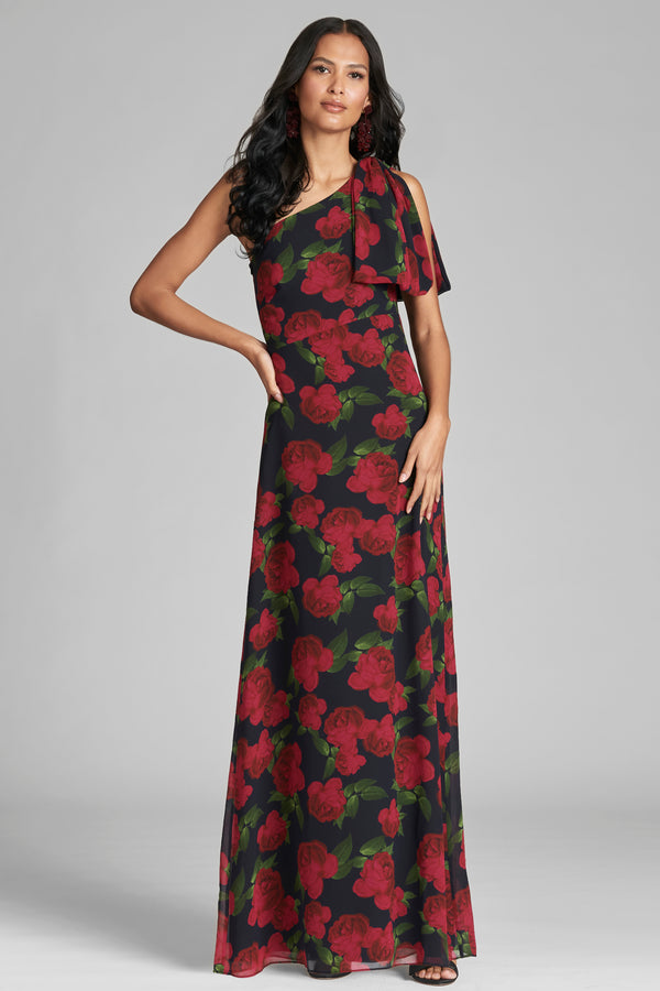 sachin & babi Chelsea Gown - Ruby Tea Roses - Final Sale