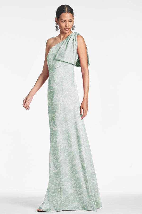 sachin & babi Chelsea Gown - Sage Painted Floral