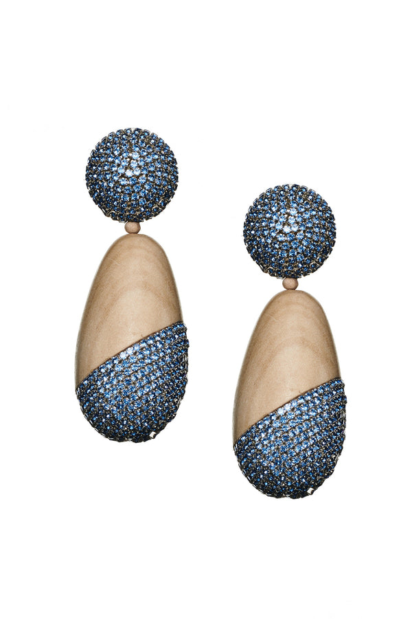 Sachin & Babi CHRISTINA EARRINGS - PANTO WOOD/ICE BLUE