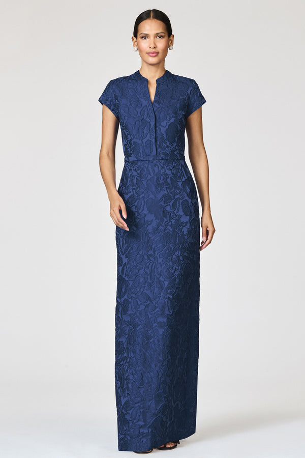 sachin & babi CLOQUE JUSTINE GOWN - MIDNIGHT