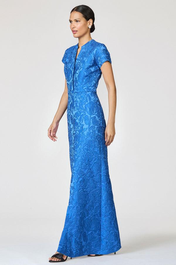 Sachin & Babi CLOQUE JUSTINE GOWN - MOONBEAM