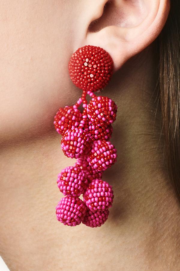 sachin & babi COCONUTS EARRINGS - GOJIBERRY/FUCHSIA