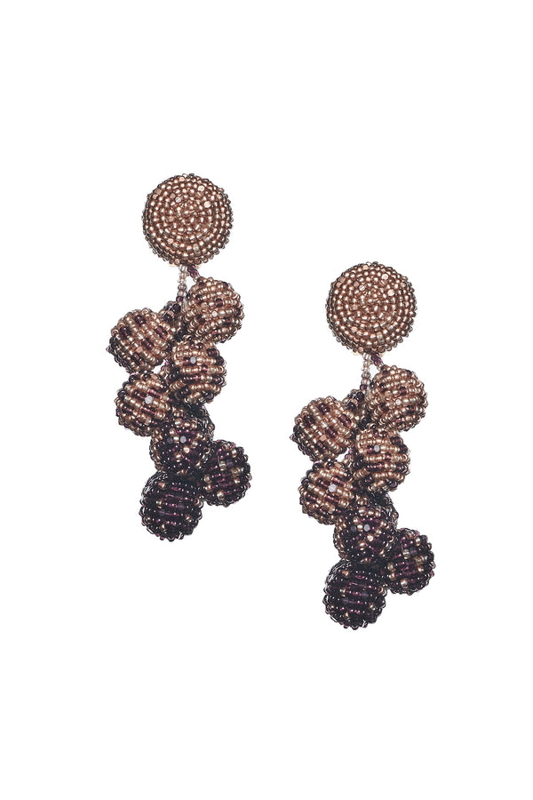 Sachin & Babi COCONUTS EARRINGS - ROSE GOLD/AUBERGINE