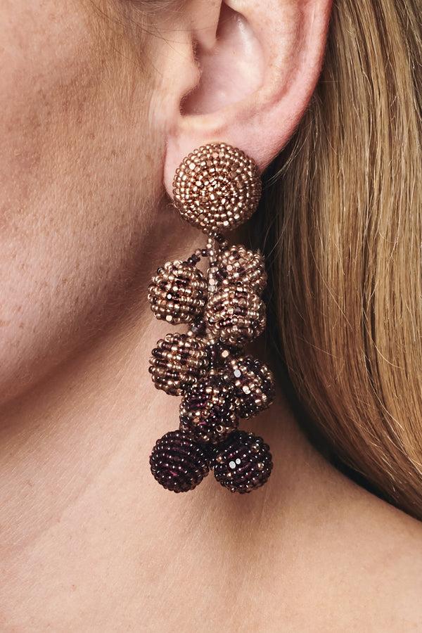sachin & babi COCONUTS EARRINGS - ROSE GOLD/AUBERGINE