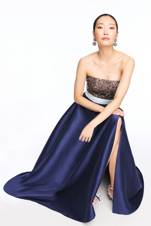 Sachin & Babi COLETTE GOWN - SILVER/NIGHT SKY