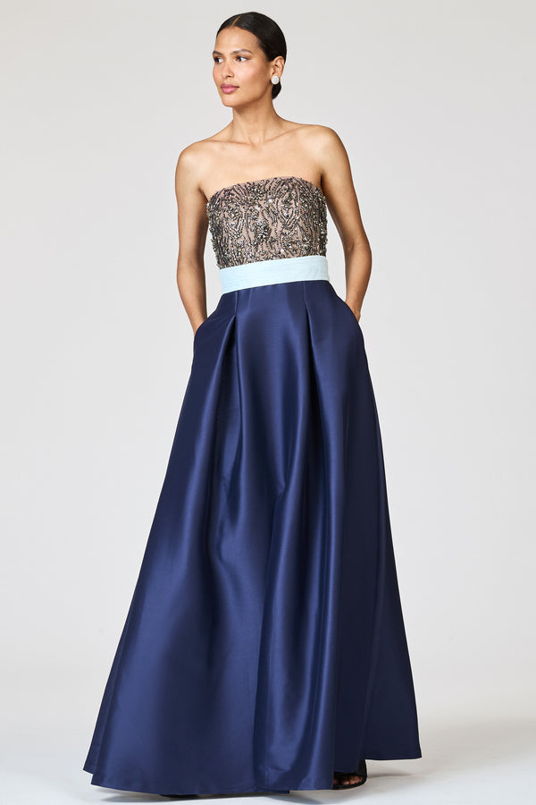 sachin & babi COLETTE GOWN - SILVER/NIGHT SKY