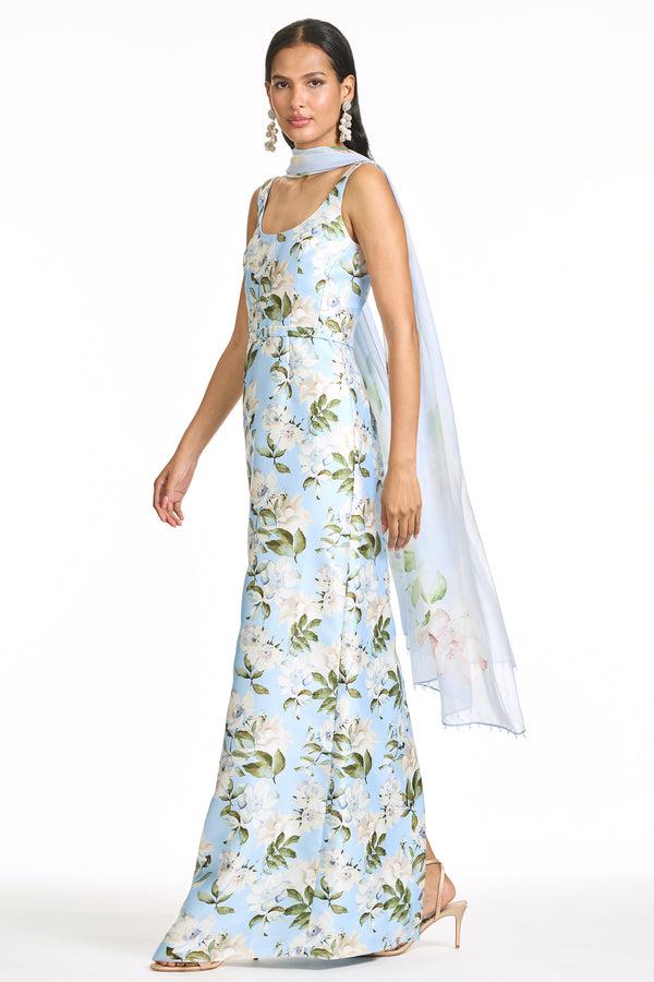 Sachin & Babi EMBELLISHED LANA GOWN - SKY CAMELLIA