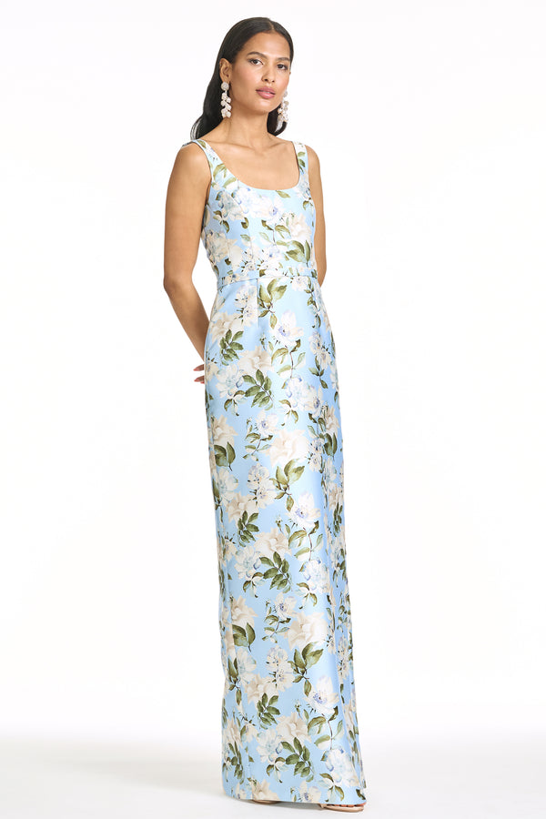 Sachin & Babi EMBELLISHED LANA GOWN - SKY CAMELLIA