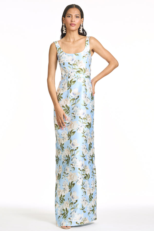 Sachin & Babi EMBELLISHED LANA GOWN - SKY CAMELLIA